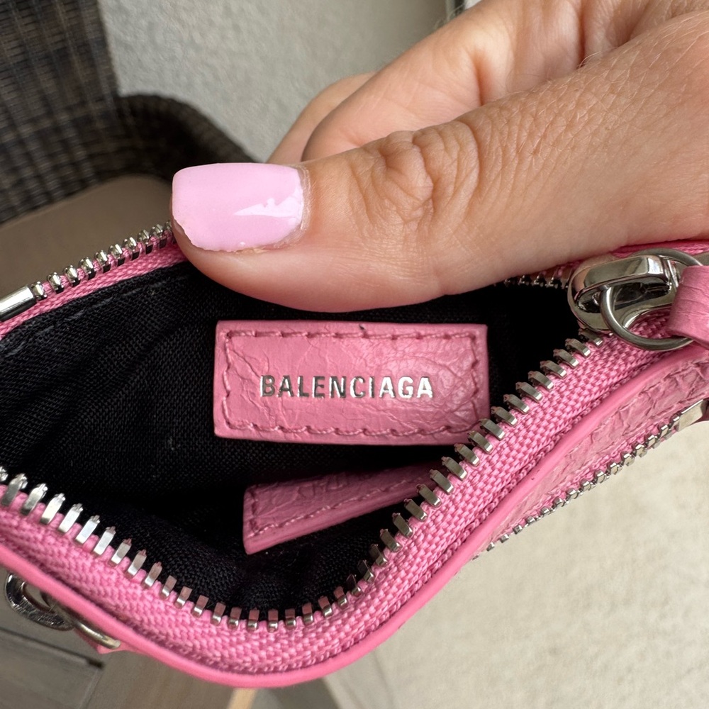 Balenciaga Mini Wallet / Card Holder Sweet Pink Lambskin, Authenticated - Picture 6 of 8